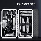 Professional Manicure And Pedicure Set, Nail Clipper Nail Cutter Nail Files Ear Spoon, Beauty Tools Grooming Set with Portable Case, for Nail Care, for Household And Travel - VibraStore