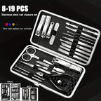 Professional Manicure And Pedicure Set, Nail Clipper Nail Cutter Nail Files Ear Spoon, Beauty Tools Grooming Set with Portable Case, for Nail Care, for Household And Travel - VibraStore
