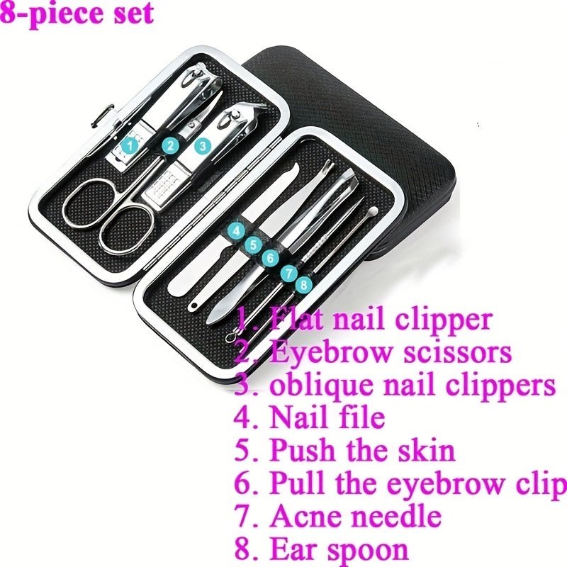 Professional Manicure And Pedicure Set, Nail Clipper Nail Cutter Nail Files Ear Spoon, Beauty Tools Grooming Set with Portable Case, for Nail Care, for Household And Travel - VibraStore