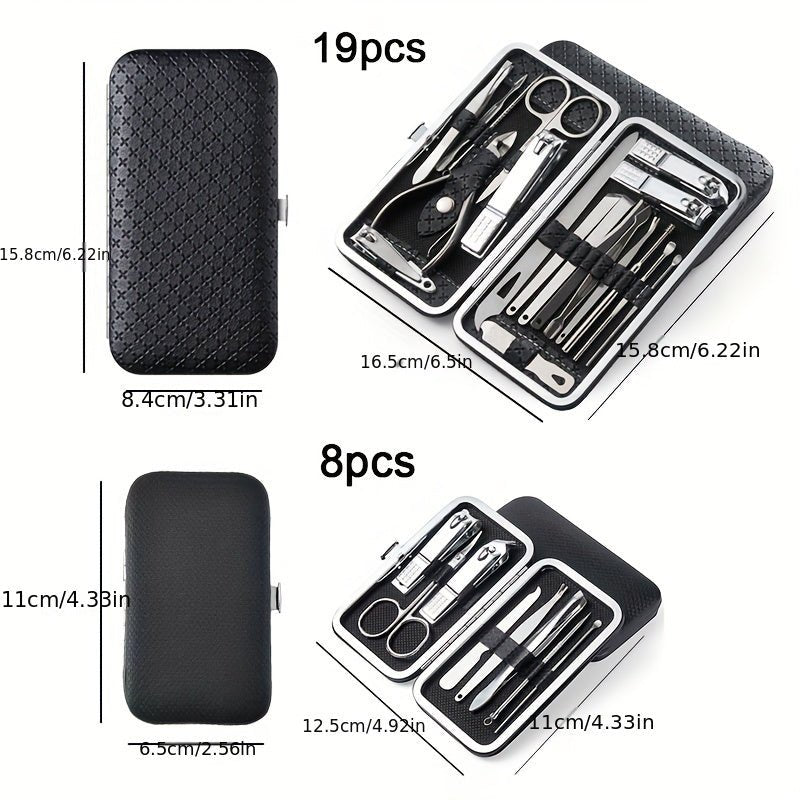 Professional Manicure And Pedicure Set, Nail Clipper Nail Cutter Nail Files Ear Spoon, Beauty Tools Grooming Set with Portable Case, for Nail Care, for Household And Travel - VibraStore