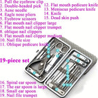 Professional Manicure And Pedicure Set, Nail Clipper Nail Cutter Nail Files Ear Spoon, Beauty Tools Grooming Set with Portable Case, for Nail Care, for Household And Travel - VibraStore