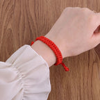 Pulseras trenzadas de cuerda roja de la suerte para mujer, pulseras de hilo ajustable, nudos tejidos a mano, regalo de joyería, 2024 - VibraStore