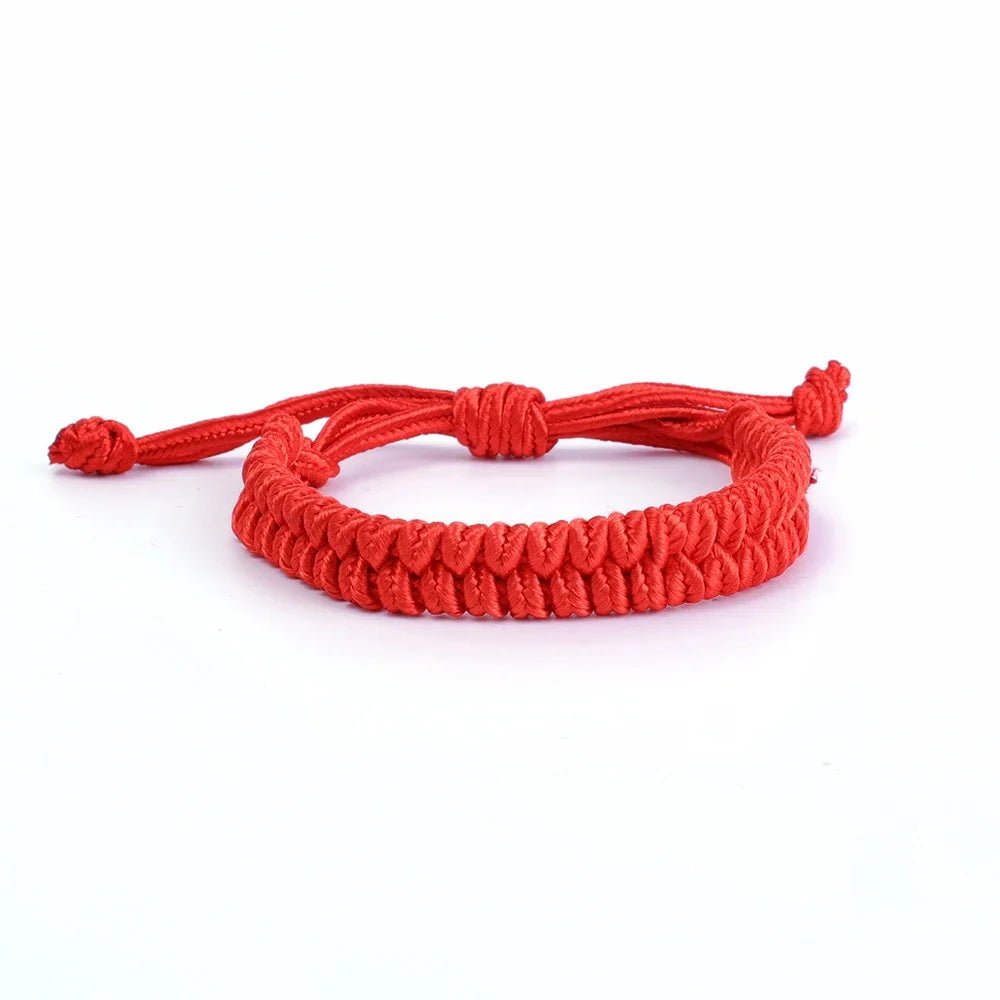 Pulseras trenzadas de cuerda roja de la suerte para mujer, pulseras de hilo ajustable, nudos tejidos a mano, regalo de joyería, 2024 - VibraStore