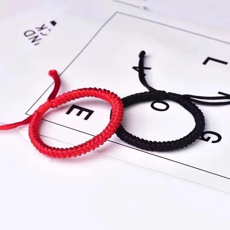 Pulseras trenzadas de cuerda roja de la suerte para mujer, pulseras de hilo ajustable, nudos tejidos a mano, regalo de joyería, 2024 - VibraStore