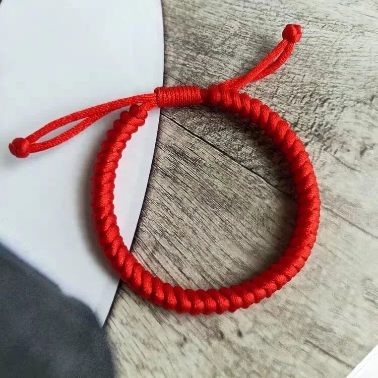 Pulseras trenzadas de cuerda roja de la suerte para mujer, pulseras de hilo ajustable, nudos tejidos a mano, regalo de joyería, 2024 - VibraStore