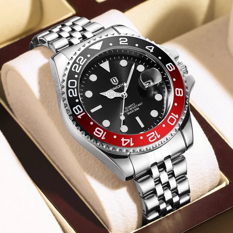 QINGXIYA Luxury Quartz Men Watch Waterproof Luminous Date Man Watch Stainless Steel Business Wristwatches Male Clock Reloj+Box - VibraStore