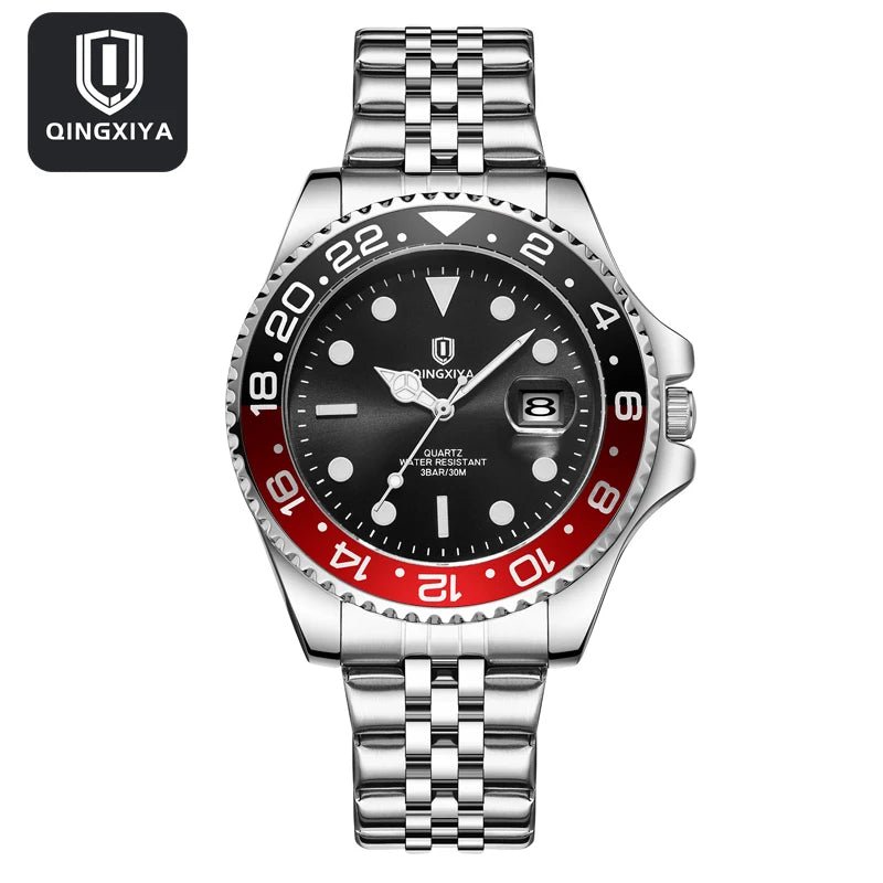 QINGXIYA Luxury Quartz Men Watch Waterproof Luminous Date Man Watch Stainless Steel Business Wristwatches Male Clock Reloj+Box - VibraStore