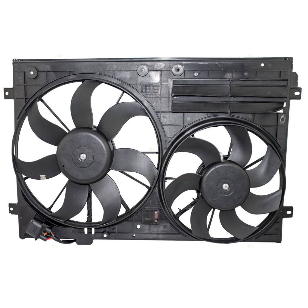 Radiator Cooling Fan Assembly For VW Golf Jetta CC Eos Passat Tiguan 1K0121205AJ - VibraStore