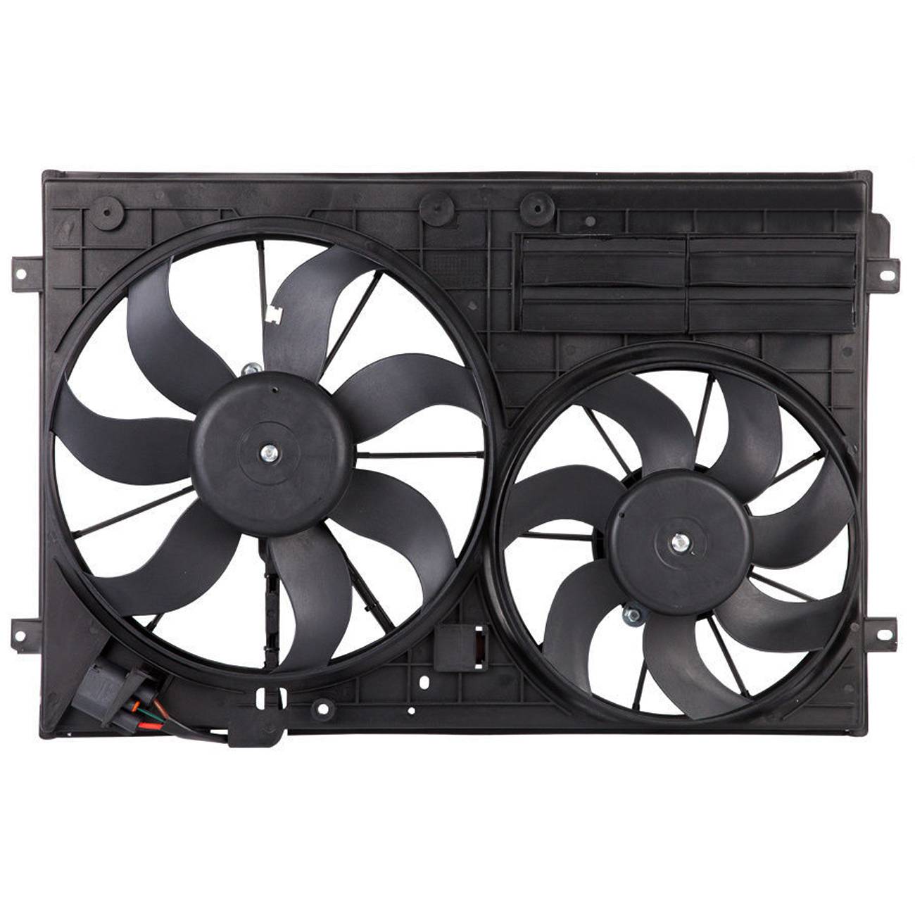 Radiator Cooling Fan Assembly For VW Golf Jetta CC Eos Passat Tiguan 1K0121205AJ - VibraStore