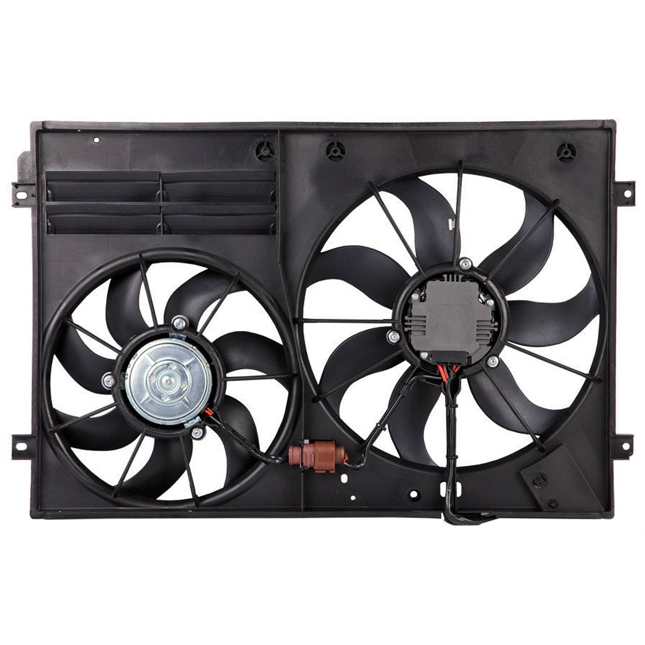 Radiator Cooling Fan Assembly For VW Golf Jetta CC Eos Passat Tiguan 1K0121205AJ - VibraStore