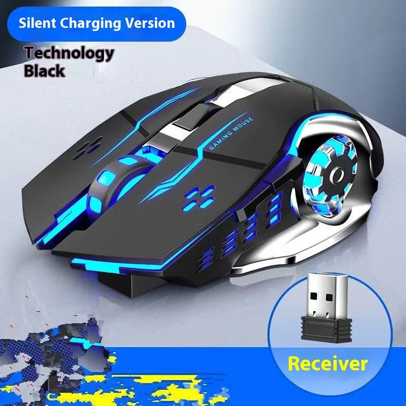 Rechargeable Wireless Mouse Gaming Computer Silent Bluetooth Mouse USB Mechanical E - Sports Backlight PC Gamer Mouse For Computer - VibraStore