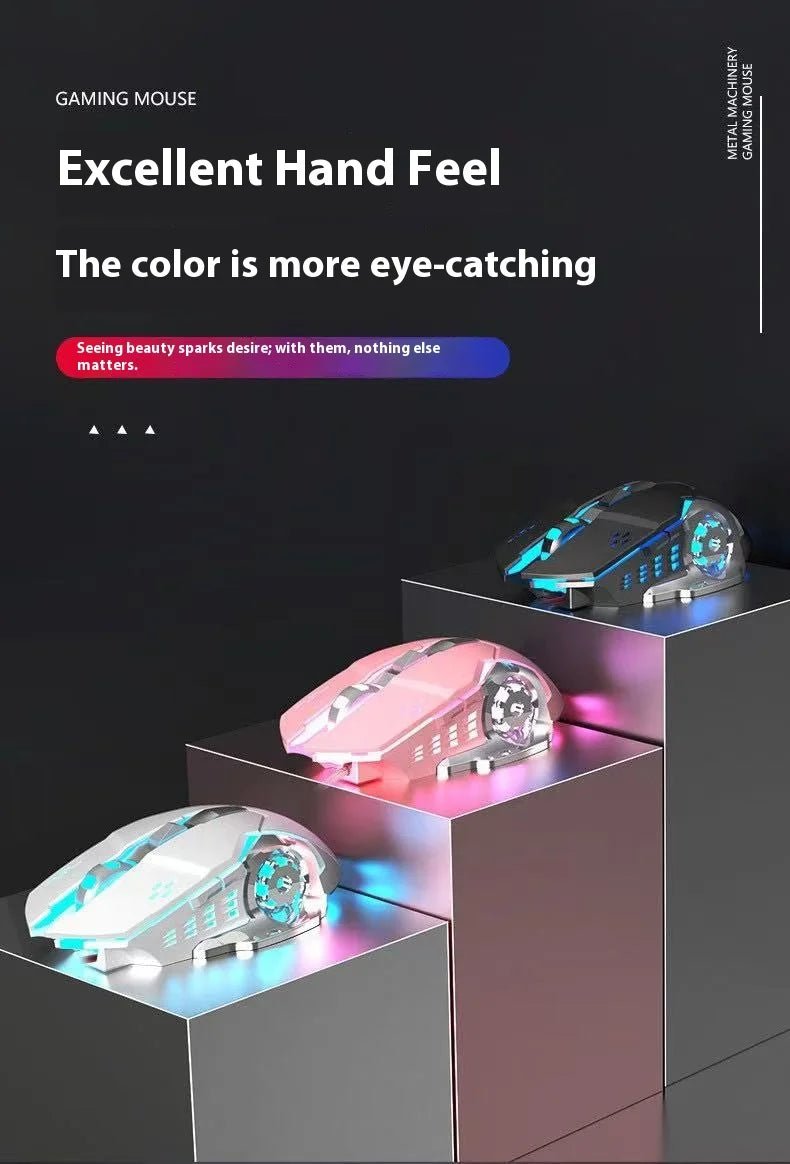 Rechargeable Wireless Mouse Gaming Computer Silent Bluetooth Mouse USB Mechanical E - Sports Backlight PC Gamer Mouse For Computer - VibraStore