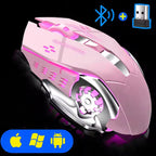 Rechargeable Wireless Mouse Gaming Computer Silent Bluetooth Mouse USB Mechanical E - Sports Backlight PC Gamer Mouse For Computer - VibraStore