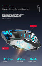 Rechargeable Wireless Mouse Gaming Computer Silent Bluetooth Mouse USB Mechanical E - Sports Backlight PC Gamer Mouse For Computer - VibraStore