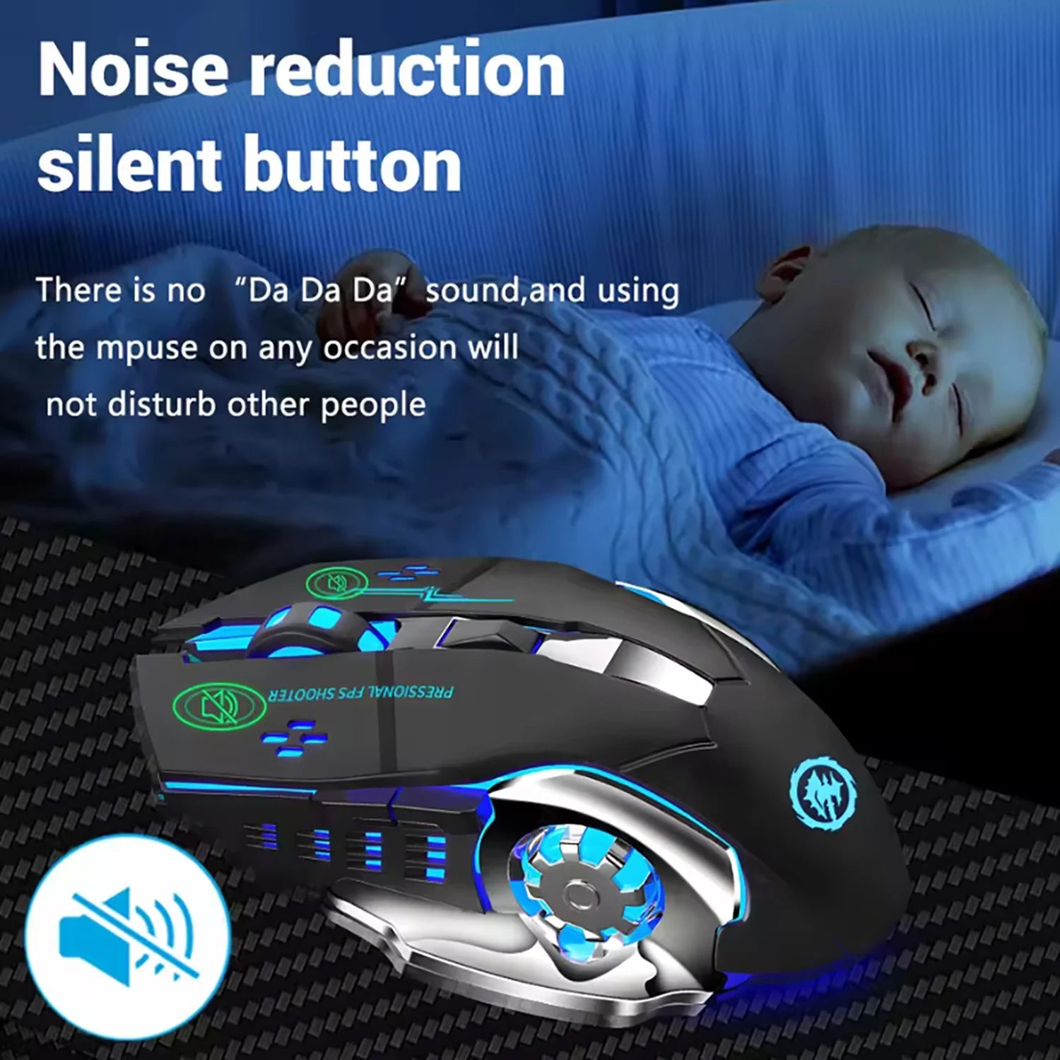 Rechargeable Wireless Mouse Gaming Computer Silent Bluetooth Mouse USB Mechanical E - Sports Backlight PC Gamer Mouse For Computer - VibraStore