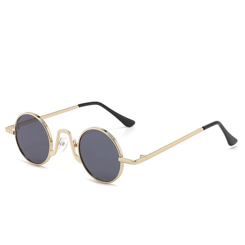 Retro Hip Hop Sunglasses Small Frame Round - VibraStore