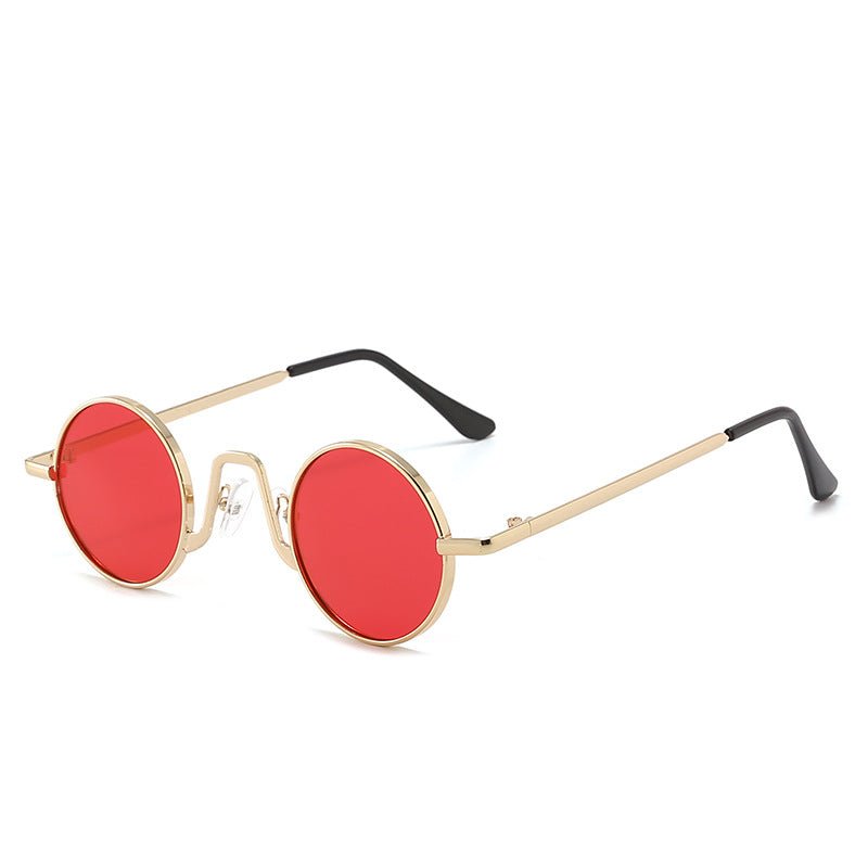 Retro Hip Hop Sunglasses Small Frame Round - VibraStore