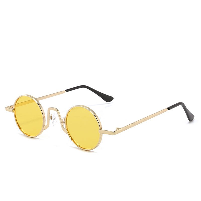 Retro Hip Hop Sunglasses Small Frame Round - VibraStore