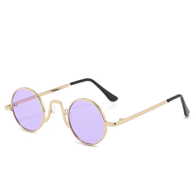Retro Hip Hop Sunglasses Small Frame Round - VibraStore