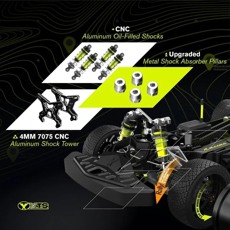 RLAARLO 1/10 Brushless Carbon Fiber RC Drift Cars for Adults with Gyro, Max 50 mph Fast RC Rally Car, 2.4Ghz - VibraStore