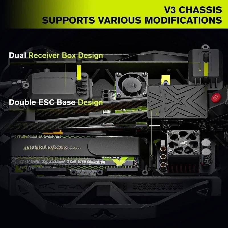 RLAARLO 1/10 Brushless Carbon Fiber RC Drift Cars for Adults with Gyro, Max 50 mph Fast RC Rally Car, 2.4Ghz - VibraStore