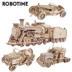 Robotime ROKR Train Model 3D Wooden Puzzle Toy Assembly Locomotive Model Building Kits for Children Kids Birthday Christmas Gift - VibraStore