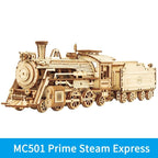 Robotime ROKR Train Model 3D Wooden Puzzle Toy Assembly Locomotive Model Building Kits for Children Kids Birthday Christmas Gift - VibraStore