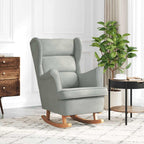 Rocking Chair Wing Chair Velvet and Solid Wood Rocking Chair - VibraStore