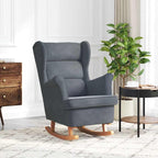 Rocking Chair Wing Chair Velvet and Solid Wood Rocking Chair - VibraStore