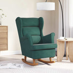 Rocking Chair Wing Chair Velvet and Solid Wood Rocking Chair - VibraStore