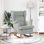 Rocking Chair Wing Chair Velvet and Solid Wood Rocking Chair - VibraStore