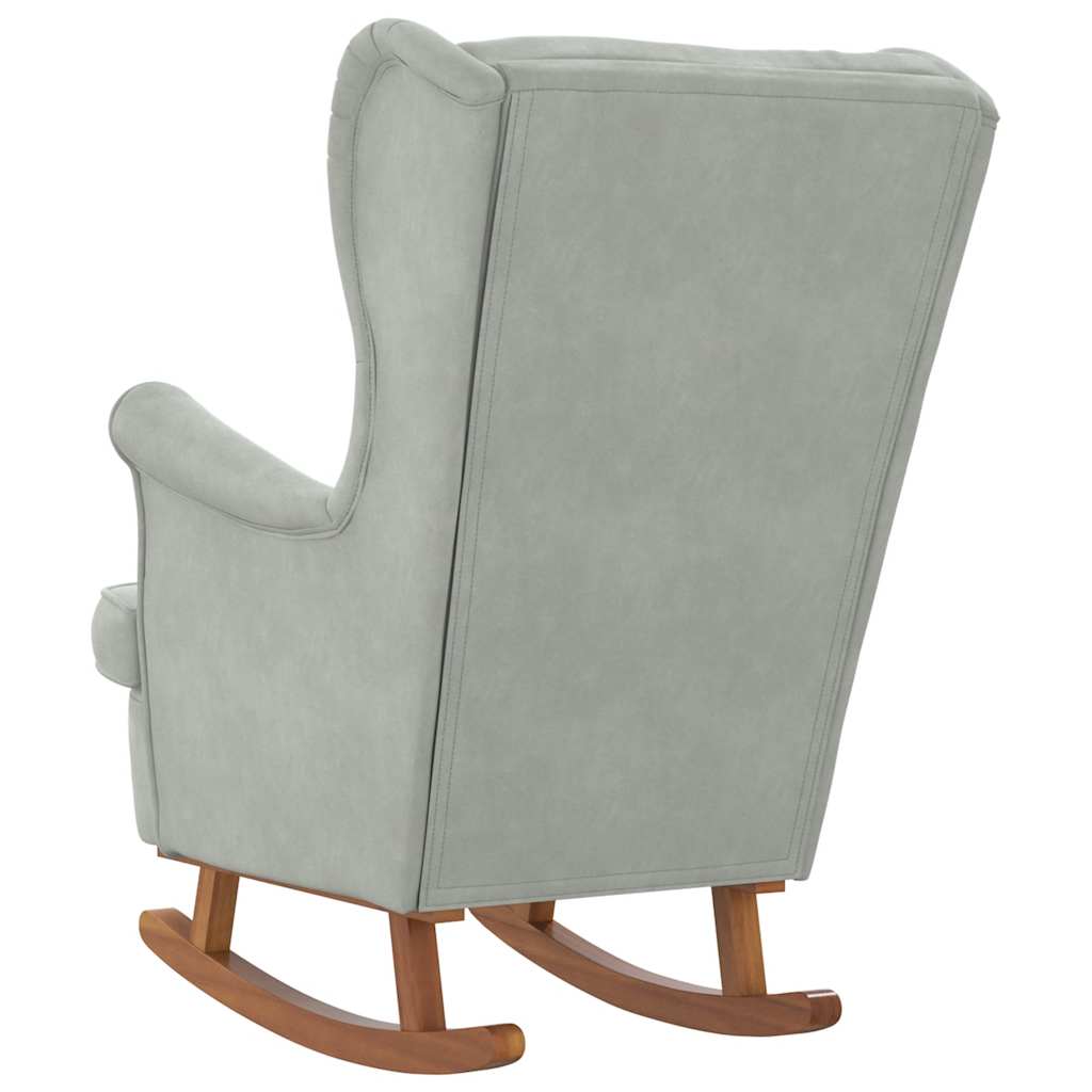 Rocking Chair Wing Chair Velvet and Solid Wood Rocking Chair - VibraStore