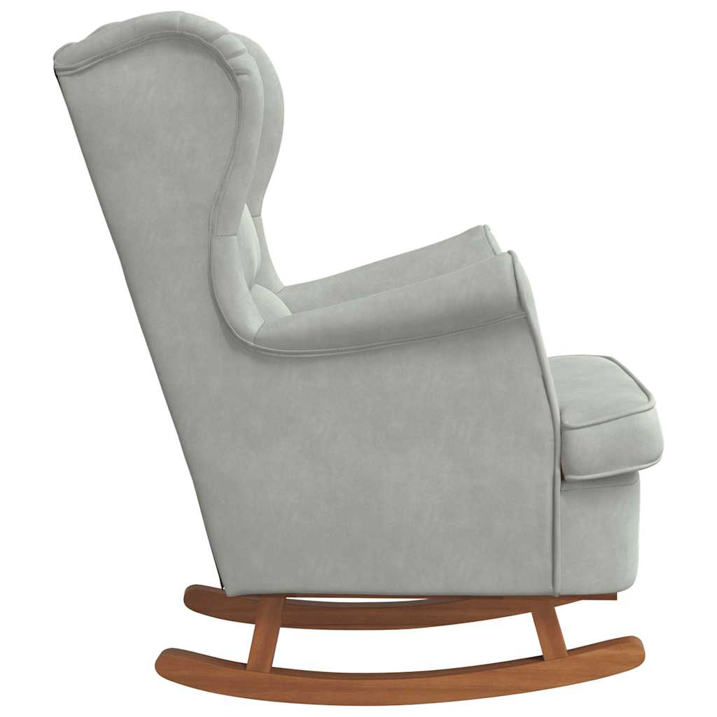 Rocking Chair Wing Chair Velvet and Solid Wood Rocking Chair - VibraStore