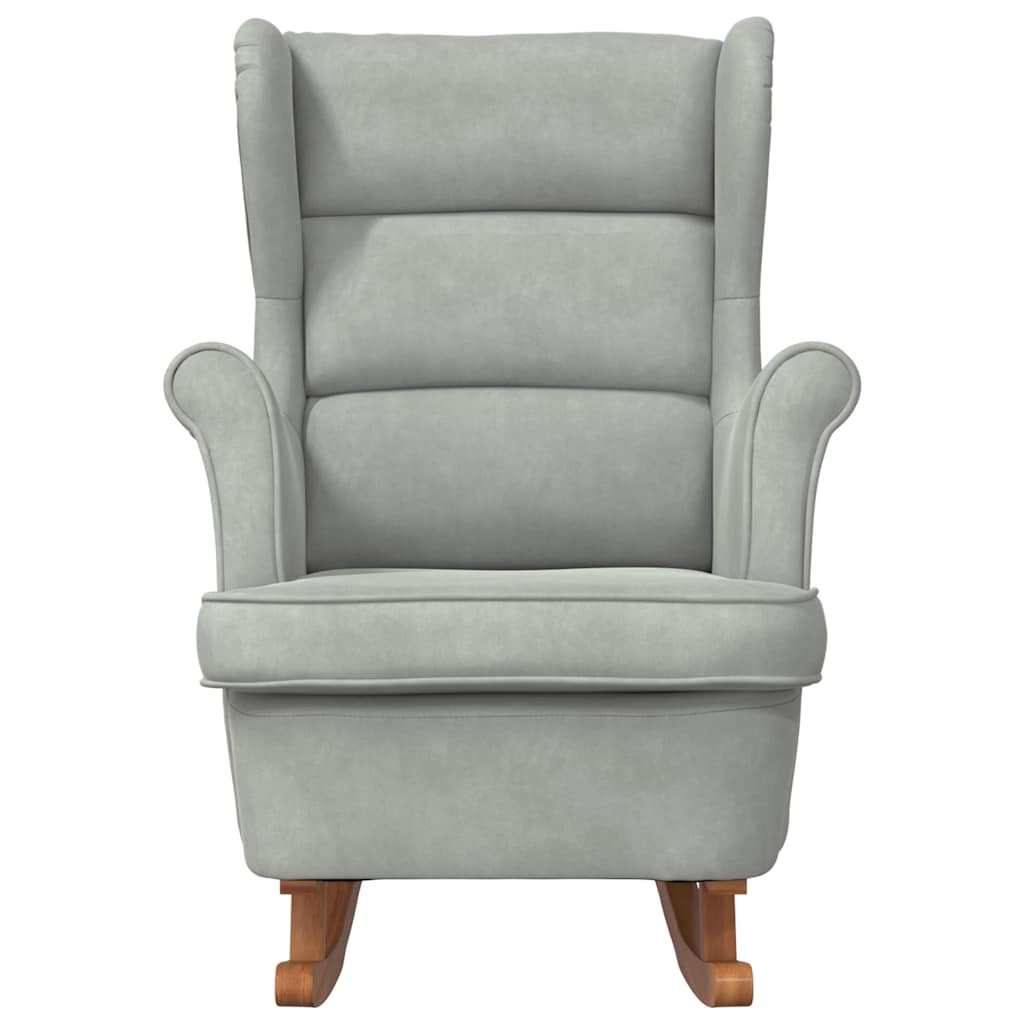 Rocking Chair Wing Chair Velvet and Solid Wood Rocking Chair - VibraStore