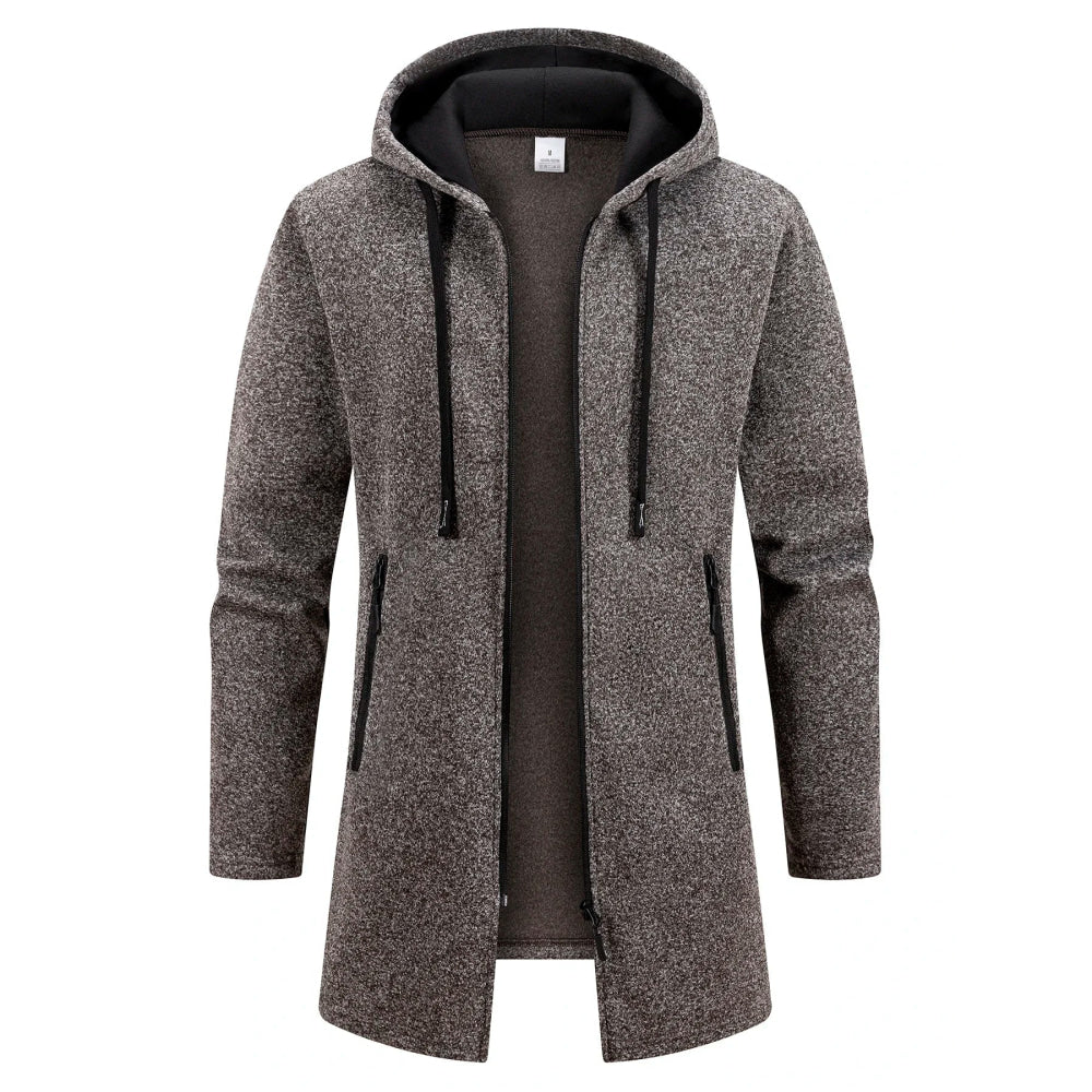 ropa de calle, sudaderas de manga larga para hombre, cremallera con capucha, chaqueta cálida de invierno de gran tamaño, abrigo, chándal para exteriores para hombre - VibraStore