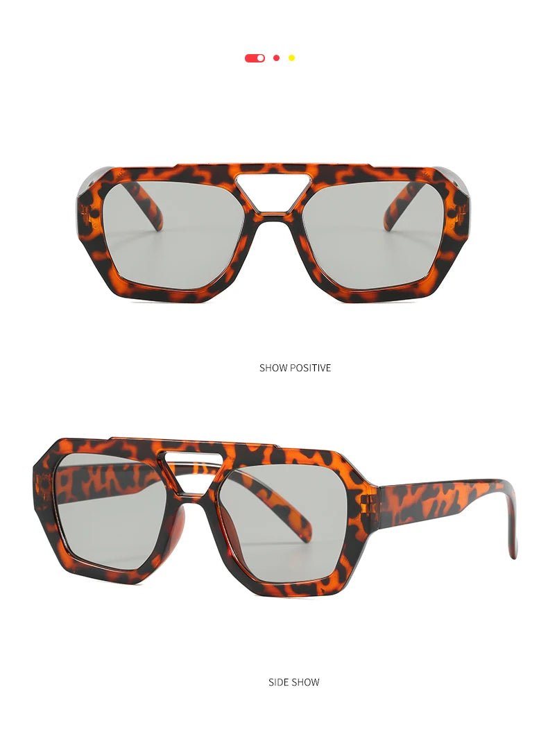 Senderismo nuevo diseño de doble puente gafas antiligeras para mujer gafas de diseño de patrón de leopardo de moda protector solar al aire libre de alta calidad - VibraStore