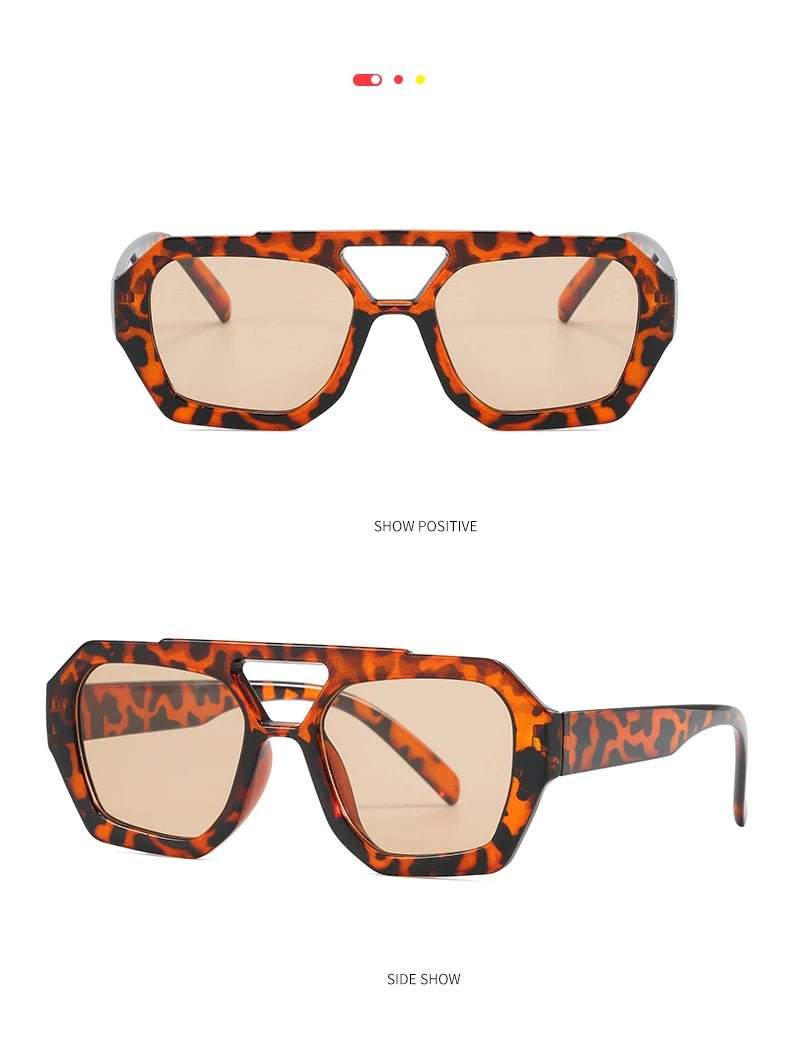 Senderismo nuevo diseño de doble puente gafas antiligeras para mujer gafas de diseño de patrón de leopardo de moda protector solar al aire libre de alta calidad - VibraStore