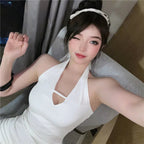 Sexy Women Halter Backless Slim V - neck Wrap White Party Night Mini Dress - VibraStore