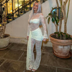 Sheer Lace Sexy Ribbon Slim Jumpsuit - VibraStore