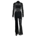 Sheer Lace Sexy Ribbon Slim Jumpsuit - VibraStore