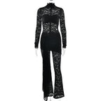 Sheer Lace Sexy Ribbon Slim Jumpsuit - VibraStore