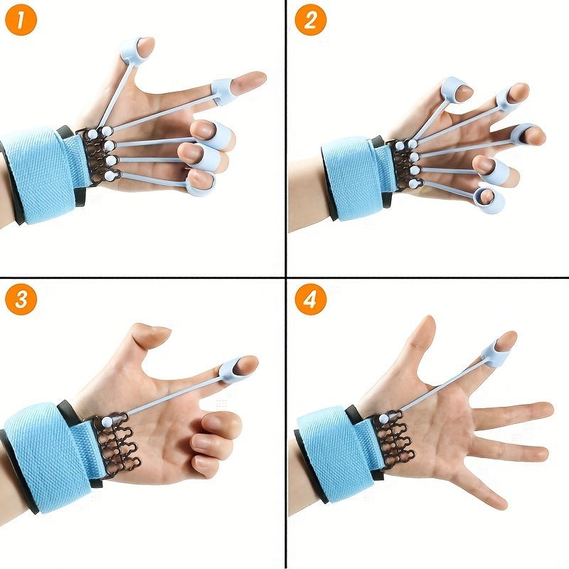 Silicone Polymer Finger Exerciser, Hand Strengthener, Uncharged Finger Flexibility Trainer, Blue - VibraStore
