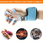 Silicone Polymer Finger Exerciser, Hand Strengthener, Uncharged Finger Flexibility Trainer, Blue - VibraStore