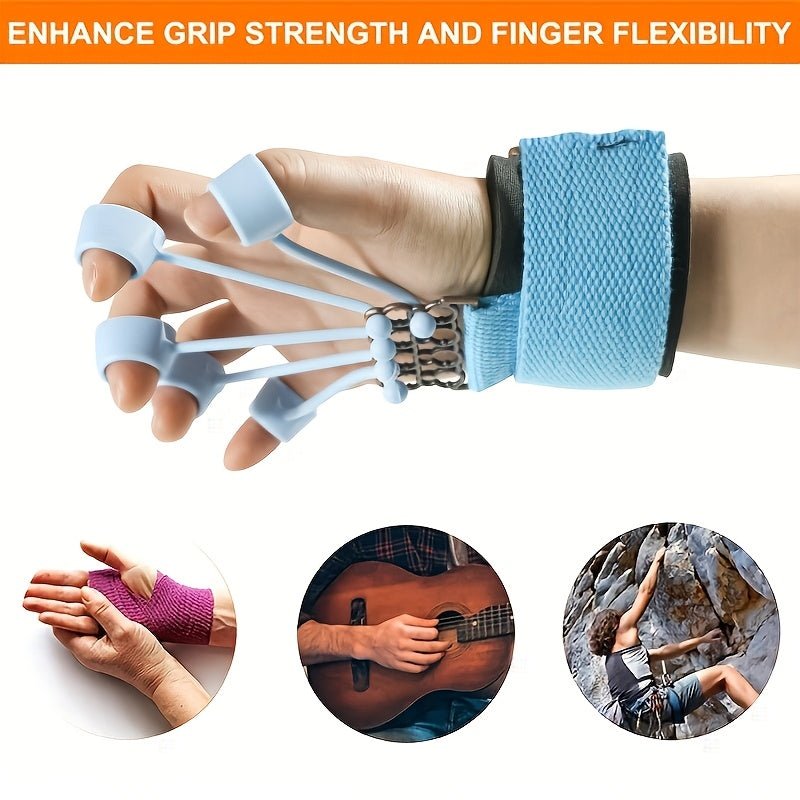 Silicone Polymer Finger Exerciser, Hand Strengthener, Uncharged Finger Flexibility Trainer, Blue - VibraStore
