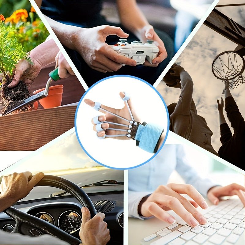 Silicone Polymer Finger Exerciser, Hand Strengthener, Uncharged Finger Flexibility Trainer, Blue - VibraStore