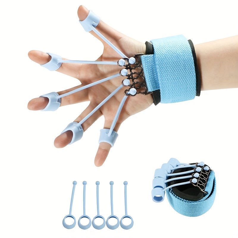 Silicone Polymer Finger Exerciser, Hand Strengthener, Uncharged Finger Flexibility Trainer, Blue - VibraStore