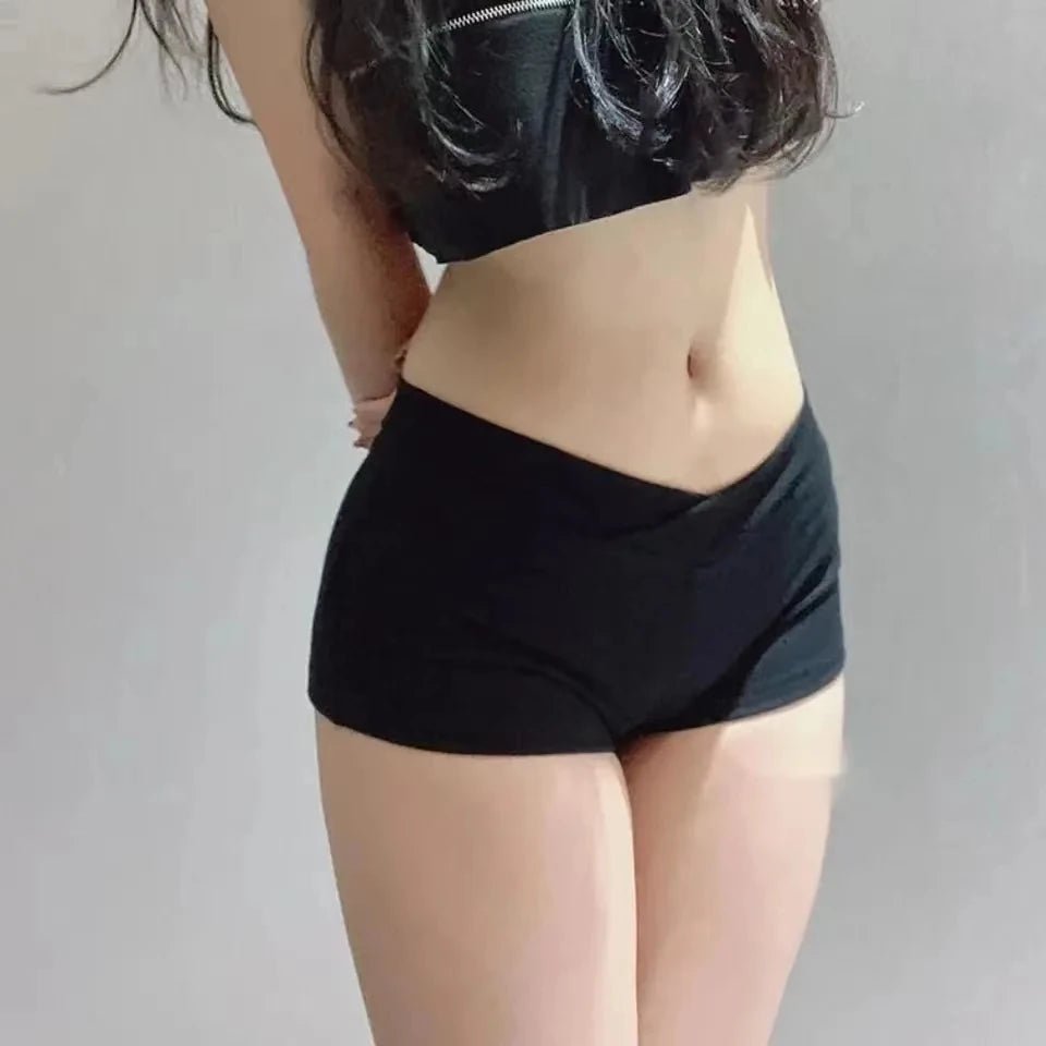 Simple Black Dance Fitness Running Ultra Short Sports Casual Shorts Female Summer Tight Low Waist Sexy Korean - VibraStore