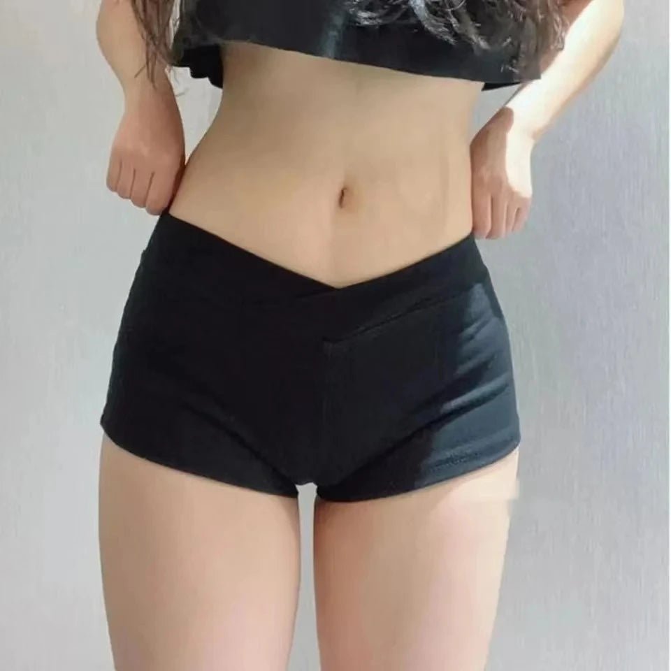 Simple Black Dance Fitness Running Ultra Short Sports Casual Shorts Female Summer Tight Low Waist Sexy Korean - VibraStore