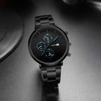 Simple Trend Three - eye Calendar Alloy Band Quartz Watch - VibraStore