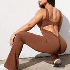 Slim Fit Hip Raise Jumpsuit Sexy Backless Exercise Yoga Clothes - VibraStore